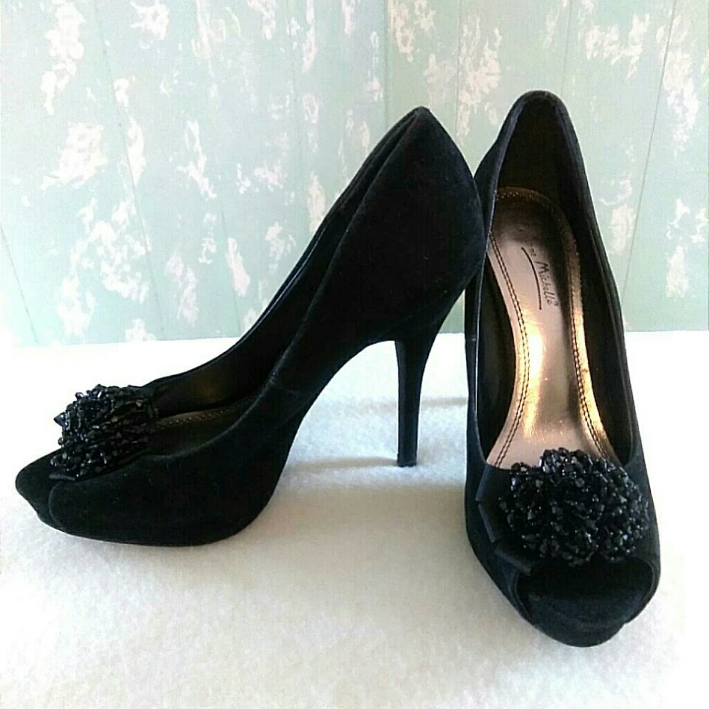 Black Platform Peep Toe 10